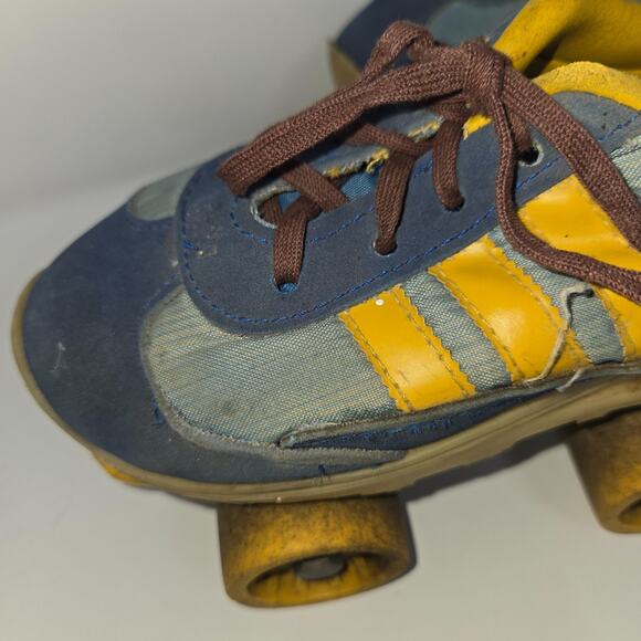 Vintage Nash Cruisers Roller Skates Youth Size 13-1 Blue Yellow Complete - Picture 8 of 16